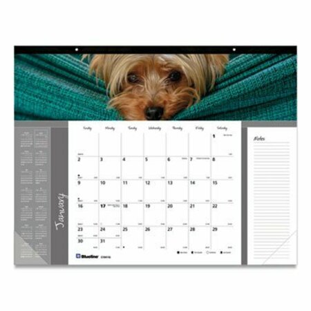 REDIFORM OFFICE PRODUCTS Blueline, PETS COLLECTION MONTHLY DESK PAD, 22 X 17, PUPPIES, 2021 C194116